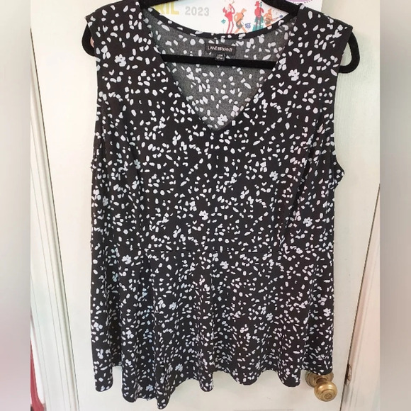 Lane Bryant Black and White Polka Dot Peplum Sleeveless Blouse in Size 18/20 - Picture 1 of 10